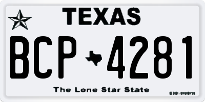 TX license plate BCP4281