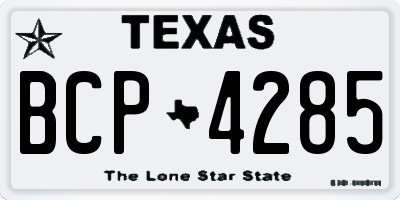 TX license plate BCP4285