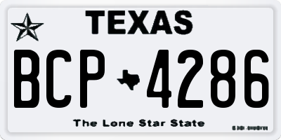 TX license plate BCP4286