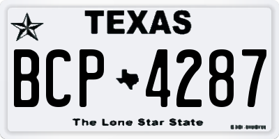 TX license plate BCP4287