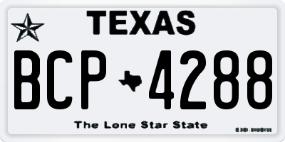 TX license plate BCP4288