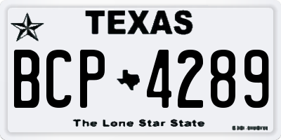 TX license plate BCP4289
