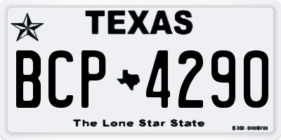 TX license plate BCP4290
