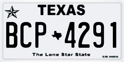 TX license plate BCP4291