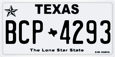 TX license plate BCP4293