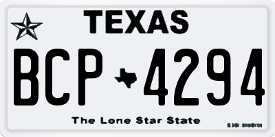 TX license plate BCP4294
