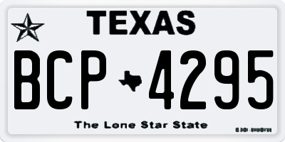 TX license plate BCP4295
