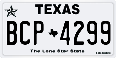 TX license plate BCP4299