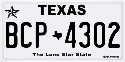 TX license plate BCP4302