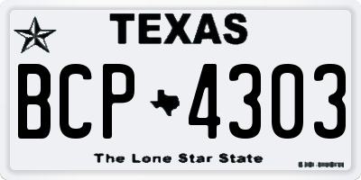 TX license plate BCP4303