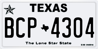 TX license plate BCP4304