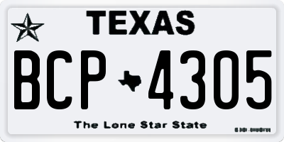TX license plate BCP4305