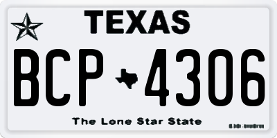 TX license plate BCP4306