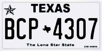 TX license plate BCP4307