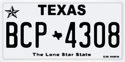 TX license plate BCP4308