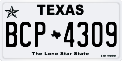 TX license plate BCP4309