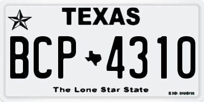 TX license plate BCP4310