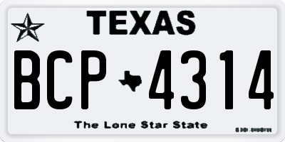 TX license plate BCP4314