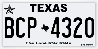 TX license plate BCP4320