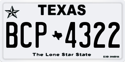 TX license plate BCP4322