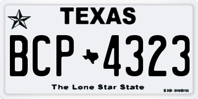 TX license plate BCP4323