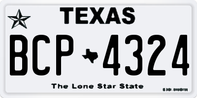 TX license plate BCP4324