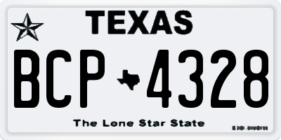 TX license plate BCP4328