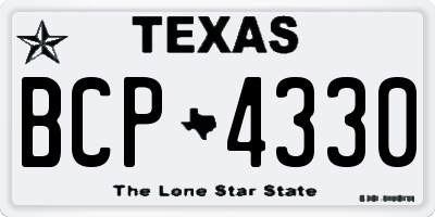 TX license plate BCP4330