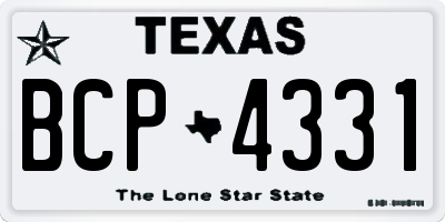 TX license plate BCP4331