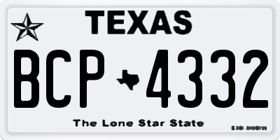 TX license plate BCP4332