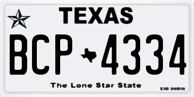 TX license plate BCP4334