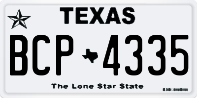 TX license plate BCP4335