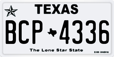TX license plate BCP4336