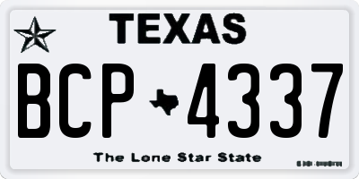 TX license plate BCP4337