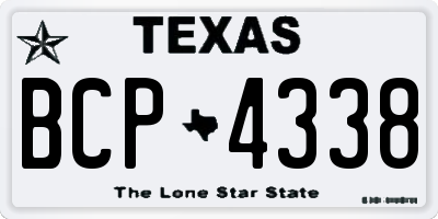 TX license plate BCP4338