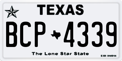 TX license plate BCP4339