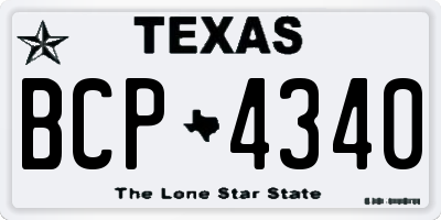TX license plate BCP4340