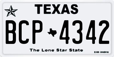 TX license plate BCP4342