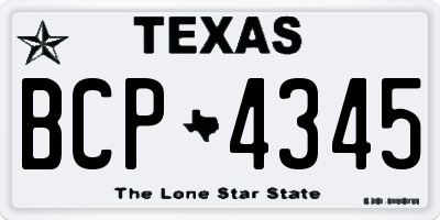 TX license plate BCP4345