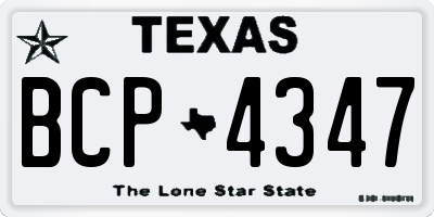 TX license plate BCP4347