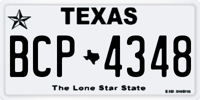 TX license plate BCP4348