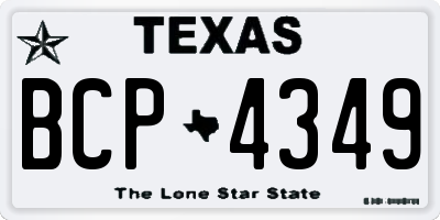 TX license plate BCP4349