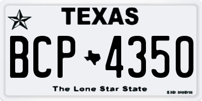 TX license plate BCP4350