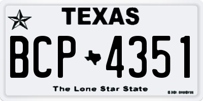 TX license plate BCP4351