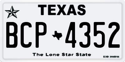 TX license plate BCP4352