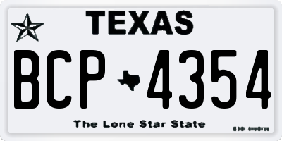 TX license plate BCP4354