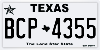 TX license plate BCP4355