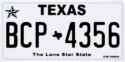 TX license plate BCP4356