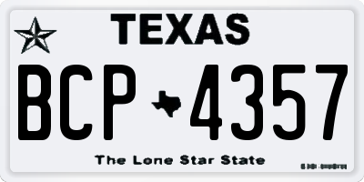 TX license plate BCP4357