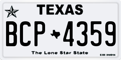 TX license plate BCP4359